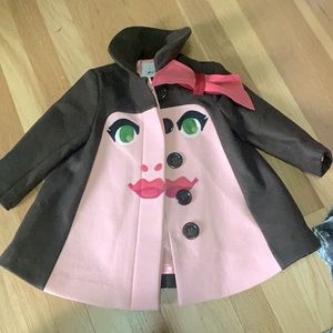 Girls a-line wool coat